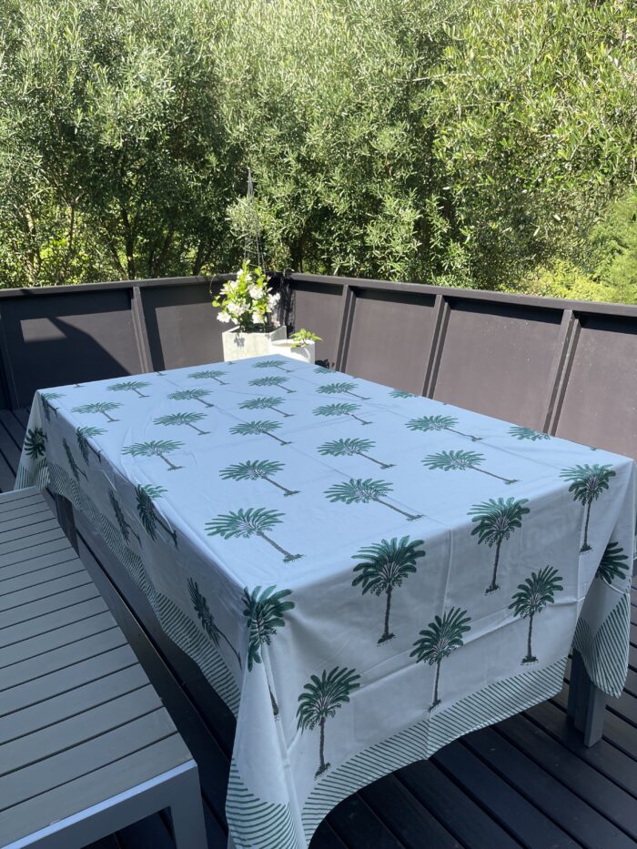 Indian Table Cover: Green Palm