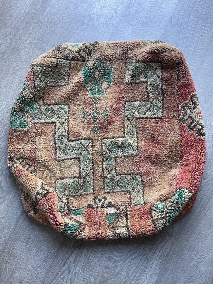 Vintage Rug Moroccan Pouf, MINT