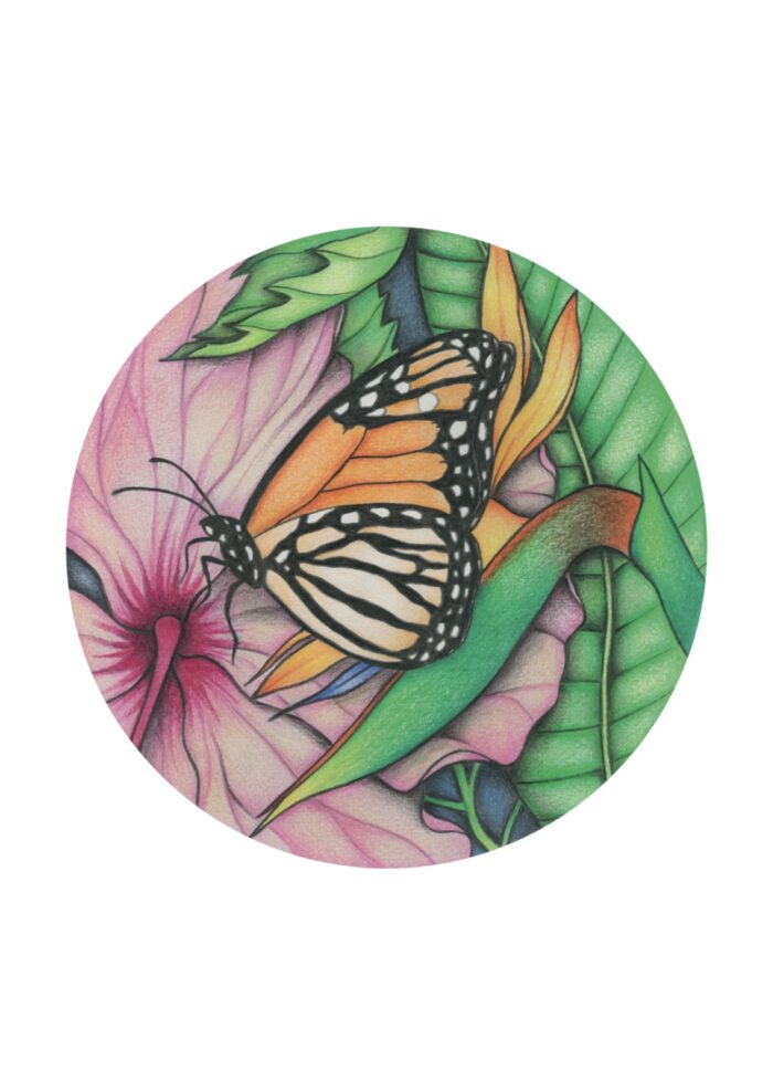 Monarch with Tropical Flowers, Verity Claire Print